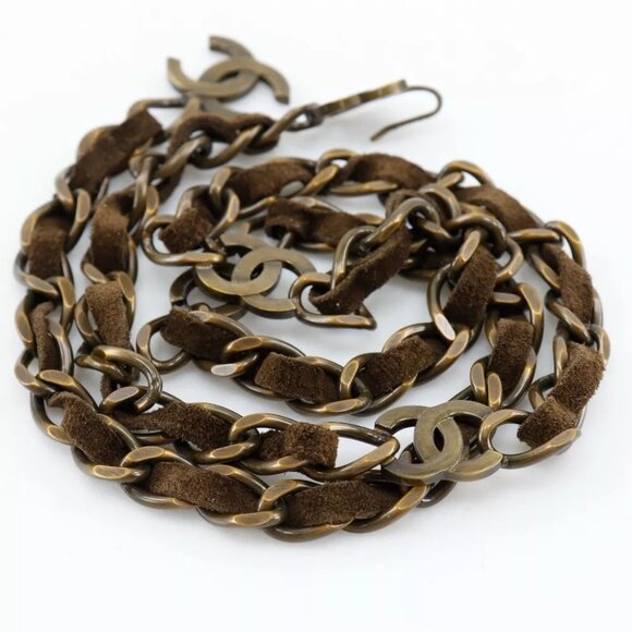 CHANEL Chain belt belt A07928Y02269 Vintage processing COCO Mark MARRON Br... - Picture 4 of 12